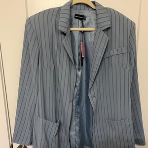 Womens oversized baby blue blazer
